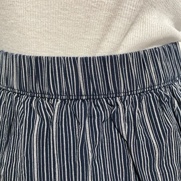 GAP Linen Nautical Navy Blue White Gray Stripes Lined Mini Skirt Womens Medium - Picture 8 of 14